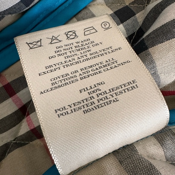 Burberry Nova Check Teal Blue Quilted Jacket Women’s S - Picture 6 of 9